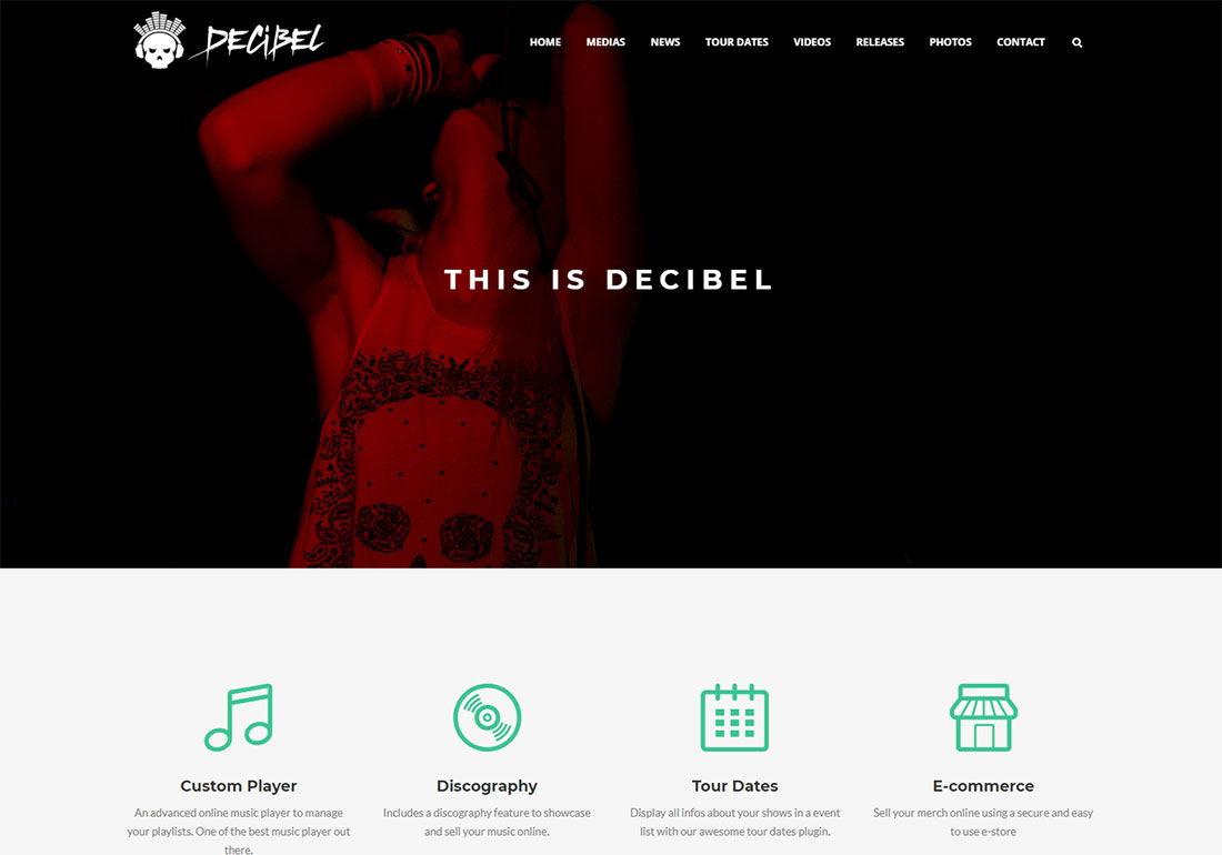 Decibel WordPress themes video background