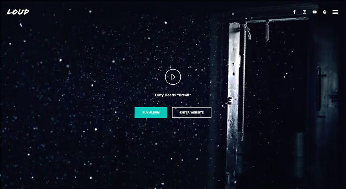 Loud WordPress themes video background
