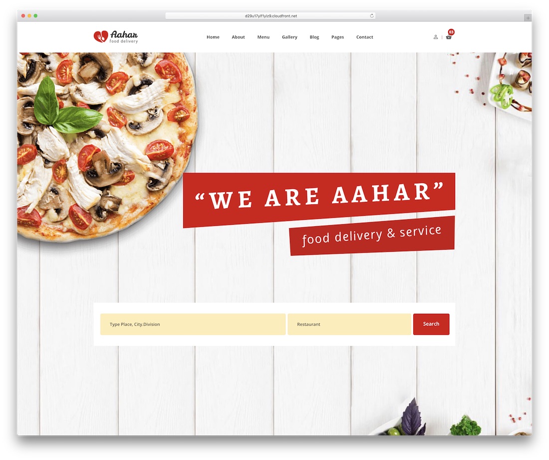 aahar food website template