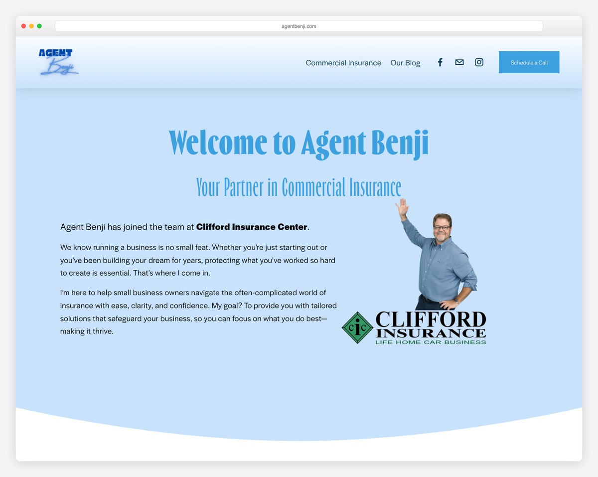agent benji website example