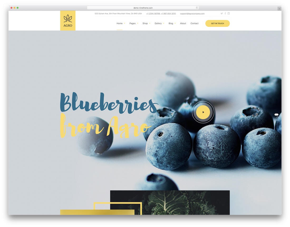 agro food website template