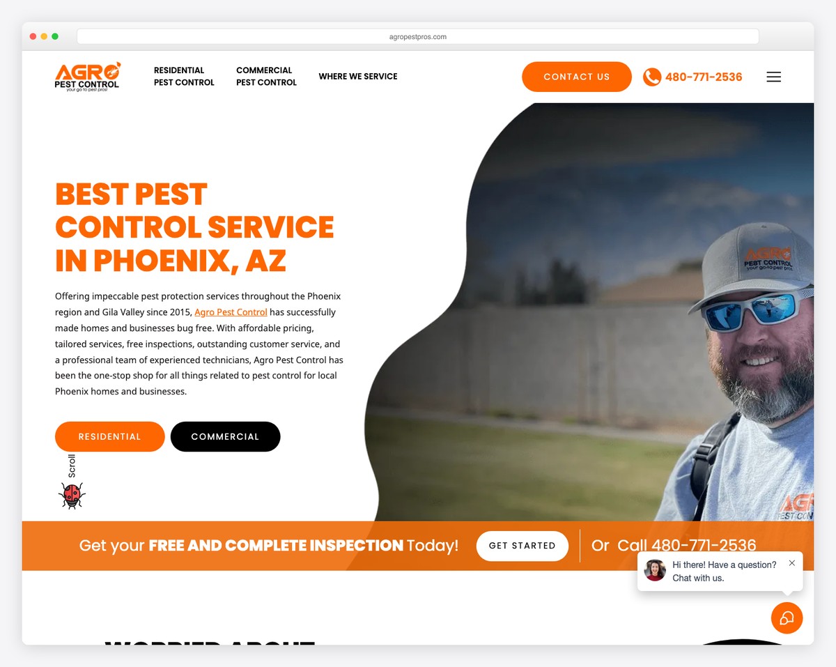 agro pest control website example