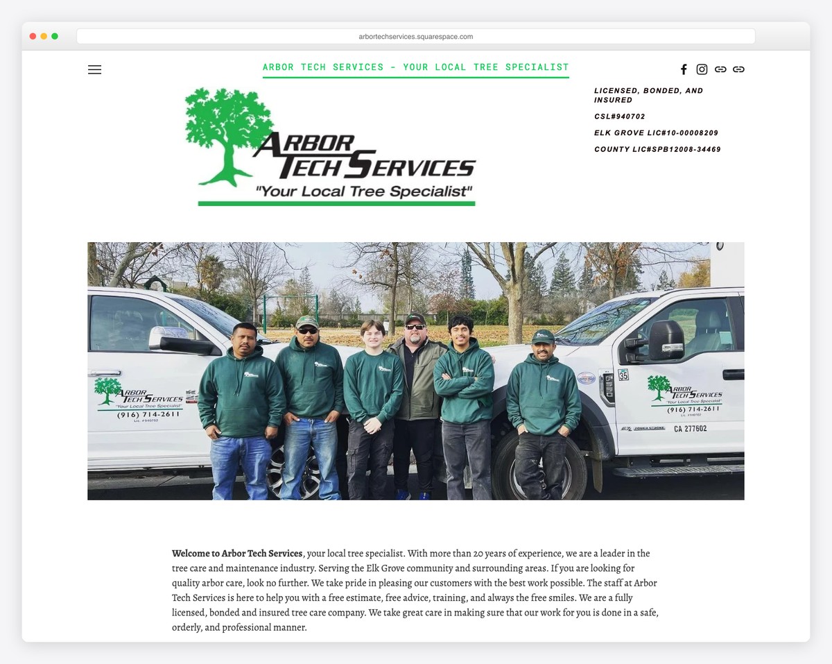 arbor tech services website example