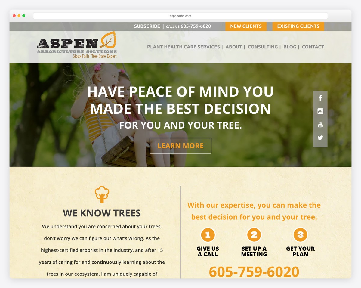 aspen arboriculture solutions website example