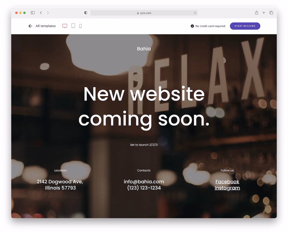 bahia coming soon template