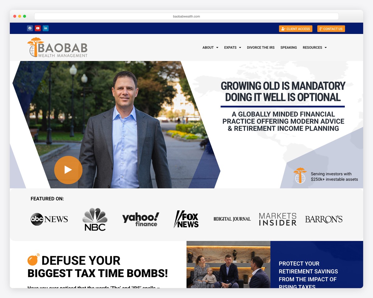 baobab wealth management website example