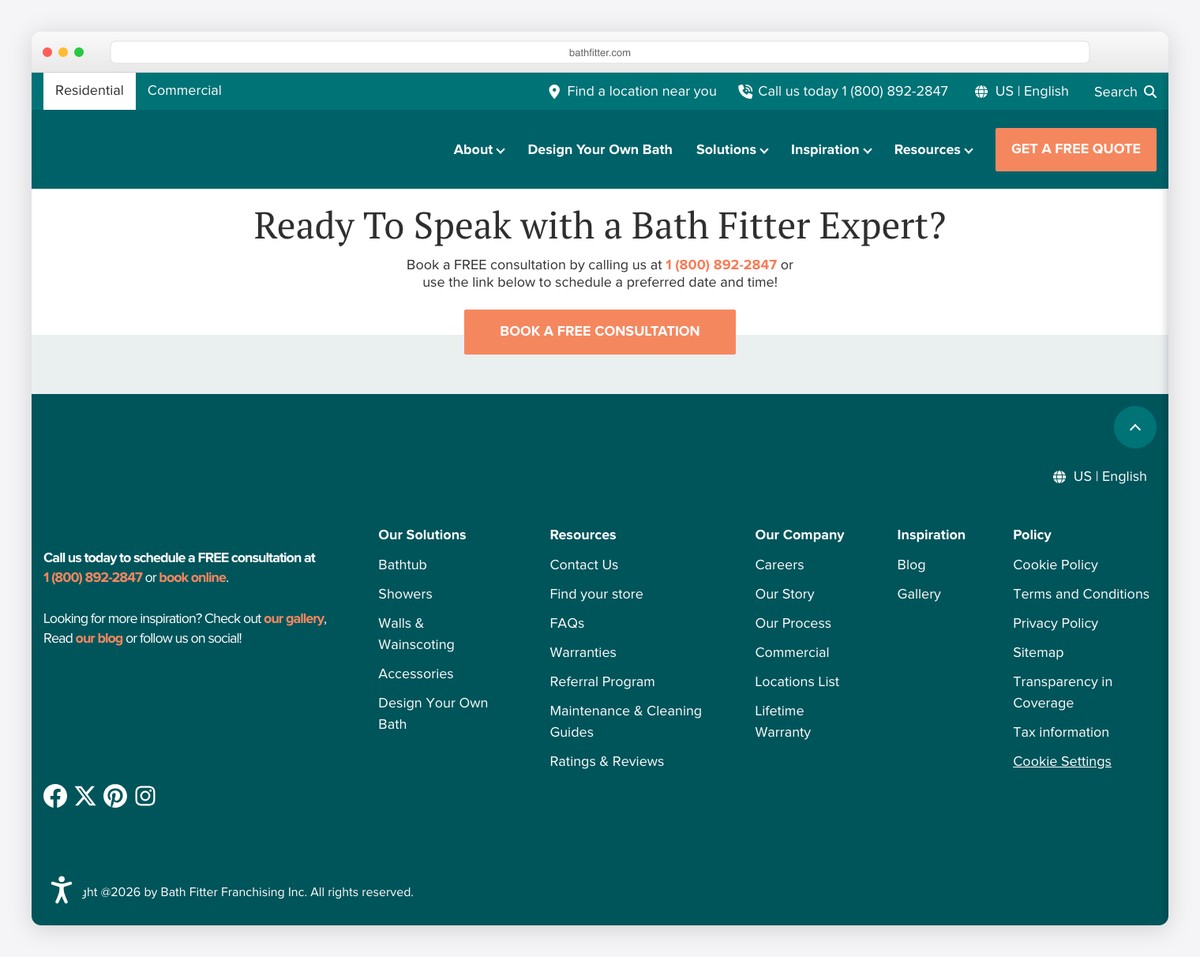 bath fitter website example