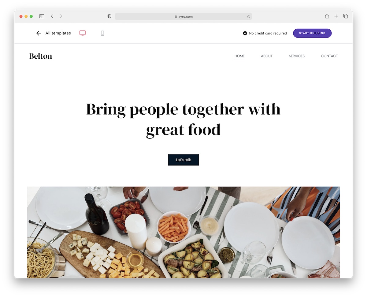belton simple website template