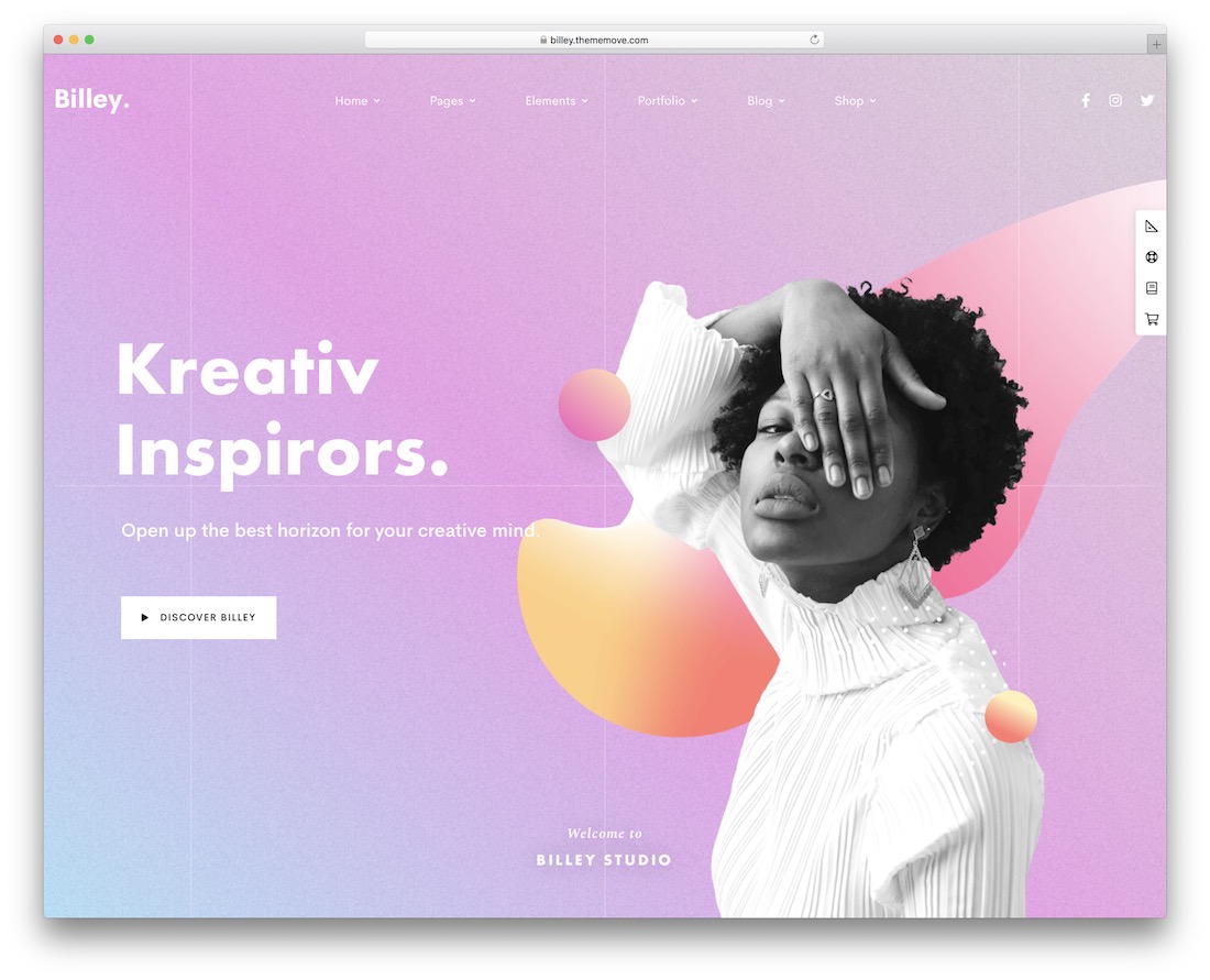 billey unique wordpress theme