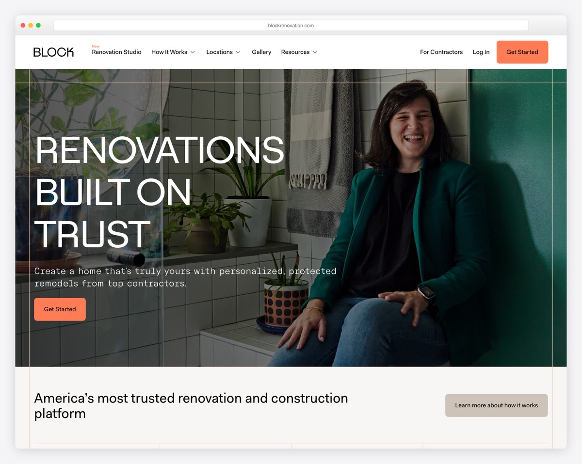 block renovation website example