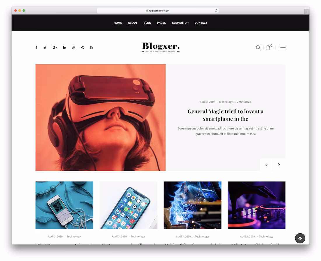 blogxer technology news wordpress theme