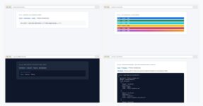 Grid of four free Bootstrap breadcrumb examples — embedded SVG chevron divider, contextual color themes, dark mode, and BreadcrumbList JSON-LD schema reference