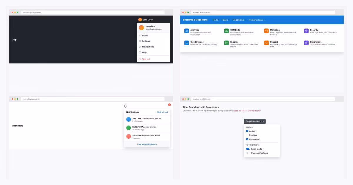26 Free Bootstrap Dropdown Menu Examples (2026)