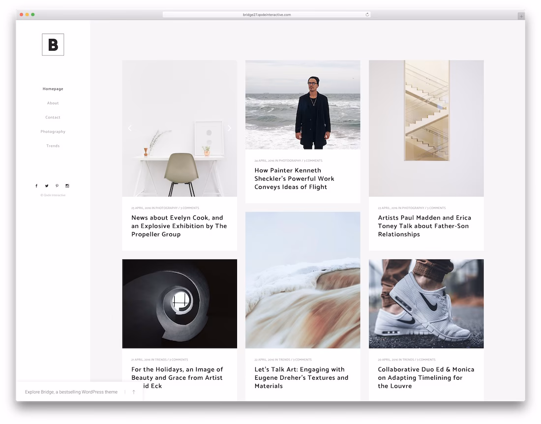 bridge minimalist wordpress theme