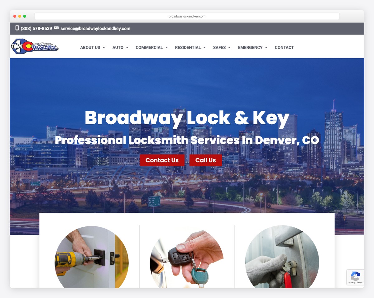 broadway lock and key website example