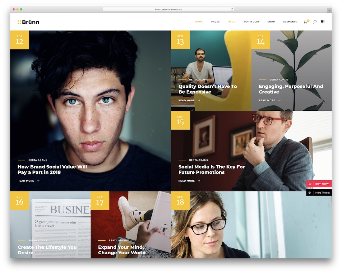 brunn beautiful wordpress theme