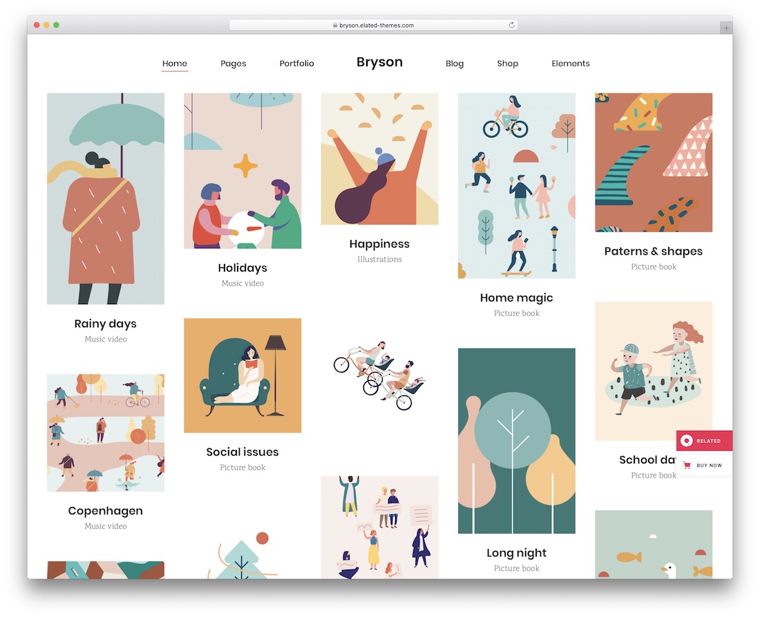 bryson pinterest style wordpress theme