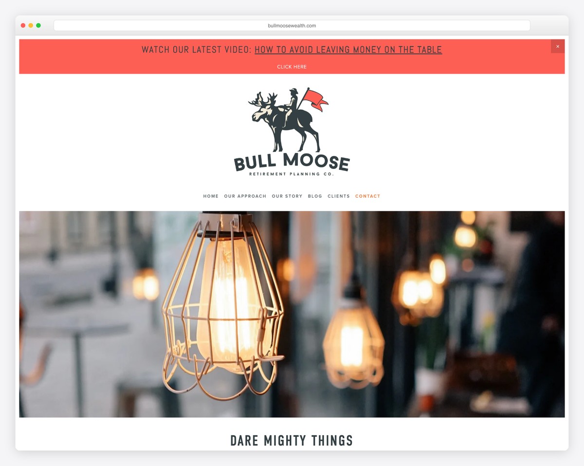 bull moose retirement website example