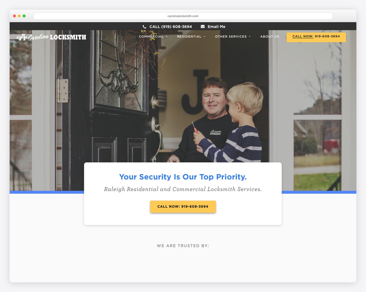 carolina locksmith website example