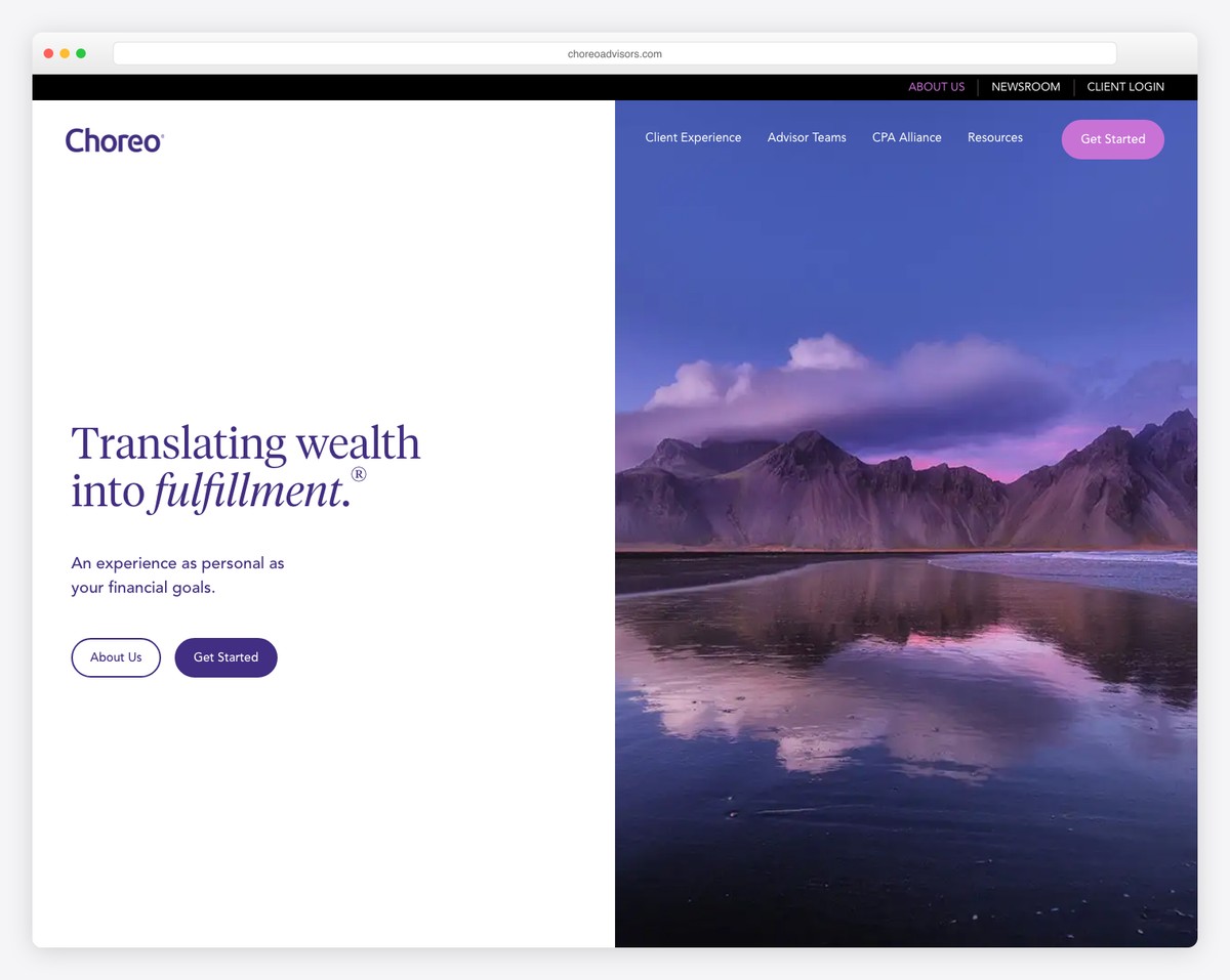 choreo advisors website example