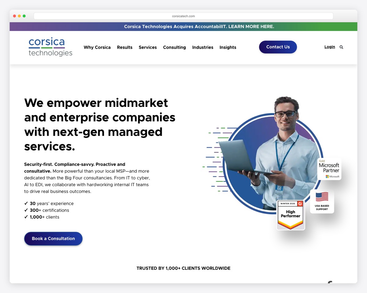 corsica technologies website example