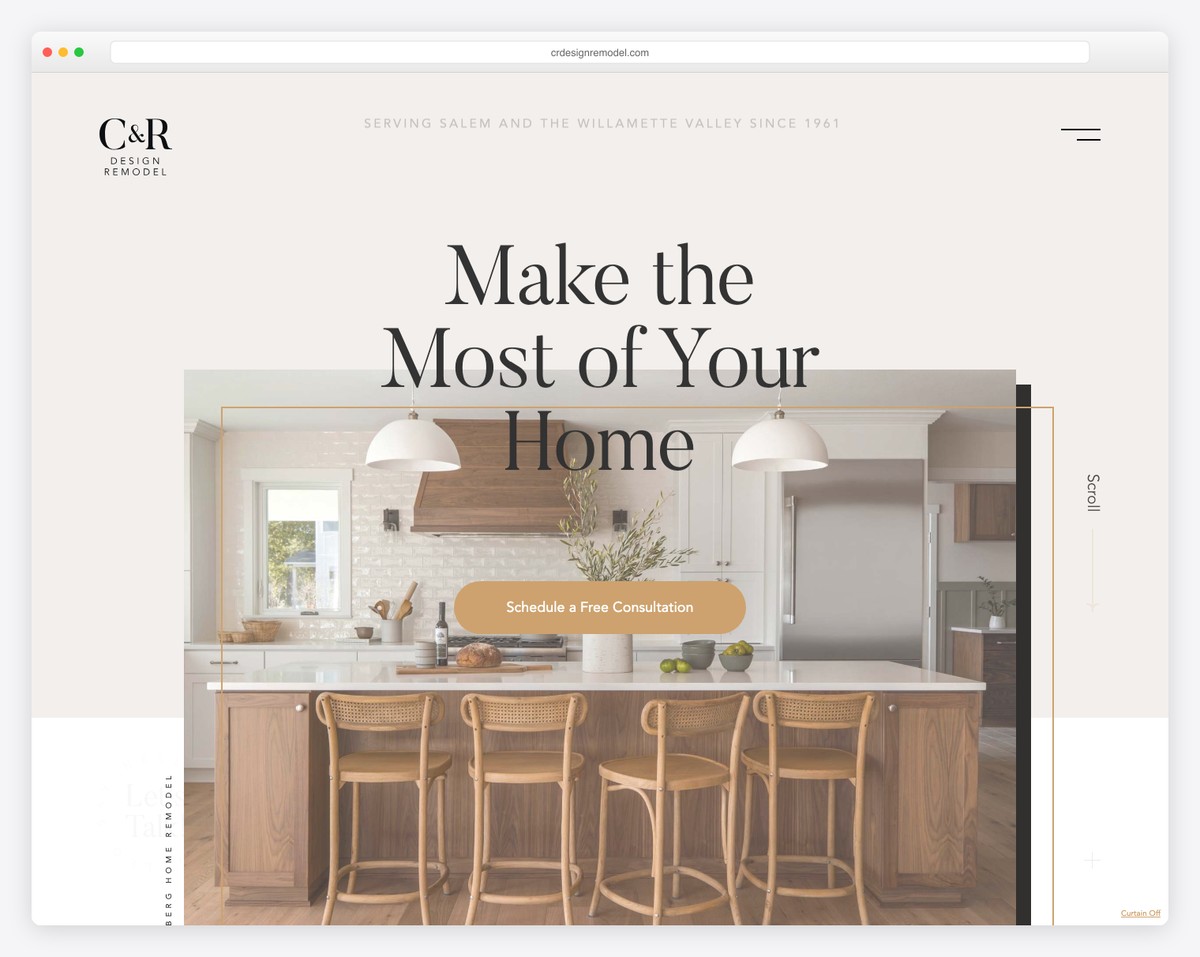 c&r design remodel website example