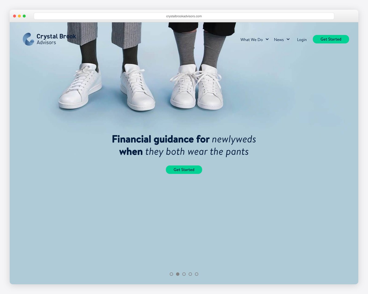 crystal brook advisors website example