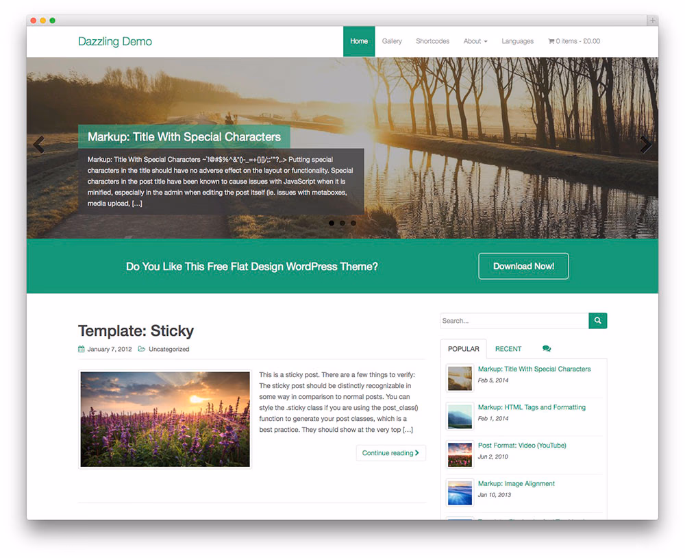 Dazzling - Free Business WordPress theme