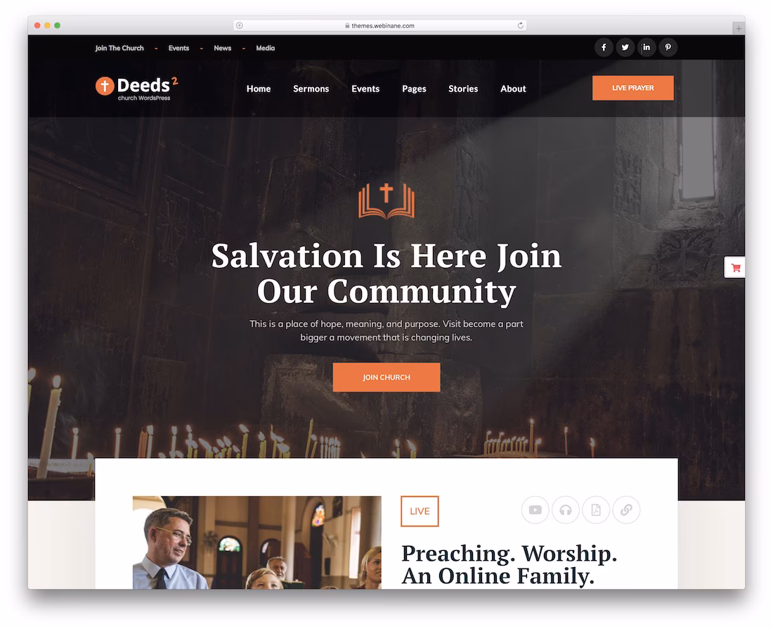 deeds2 church website template