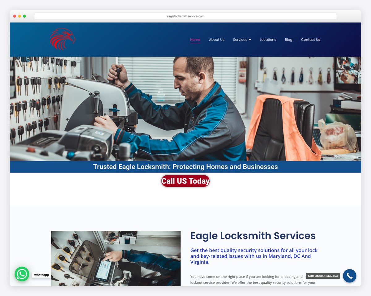 eagle locksmith service website example