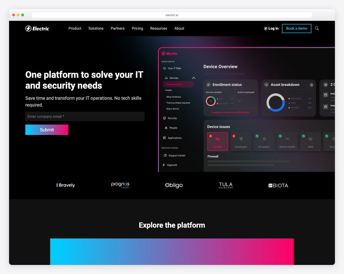 electric website example