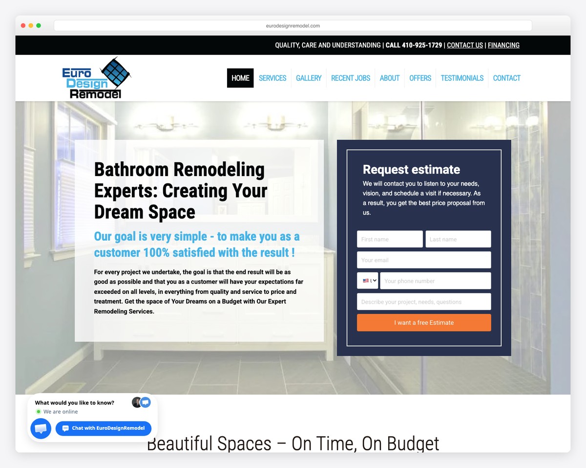 euro design remodel website example