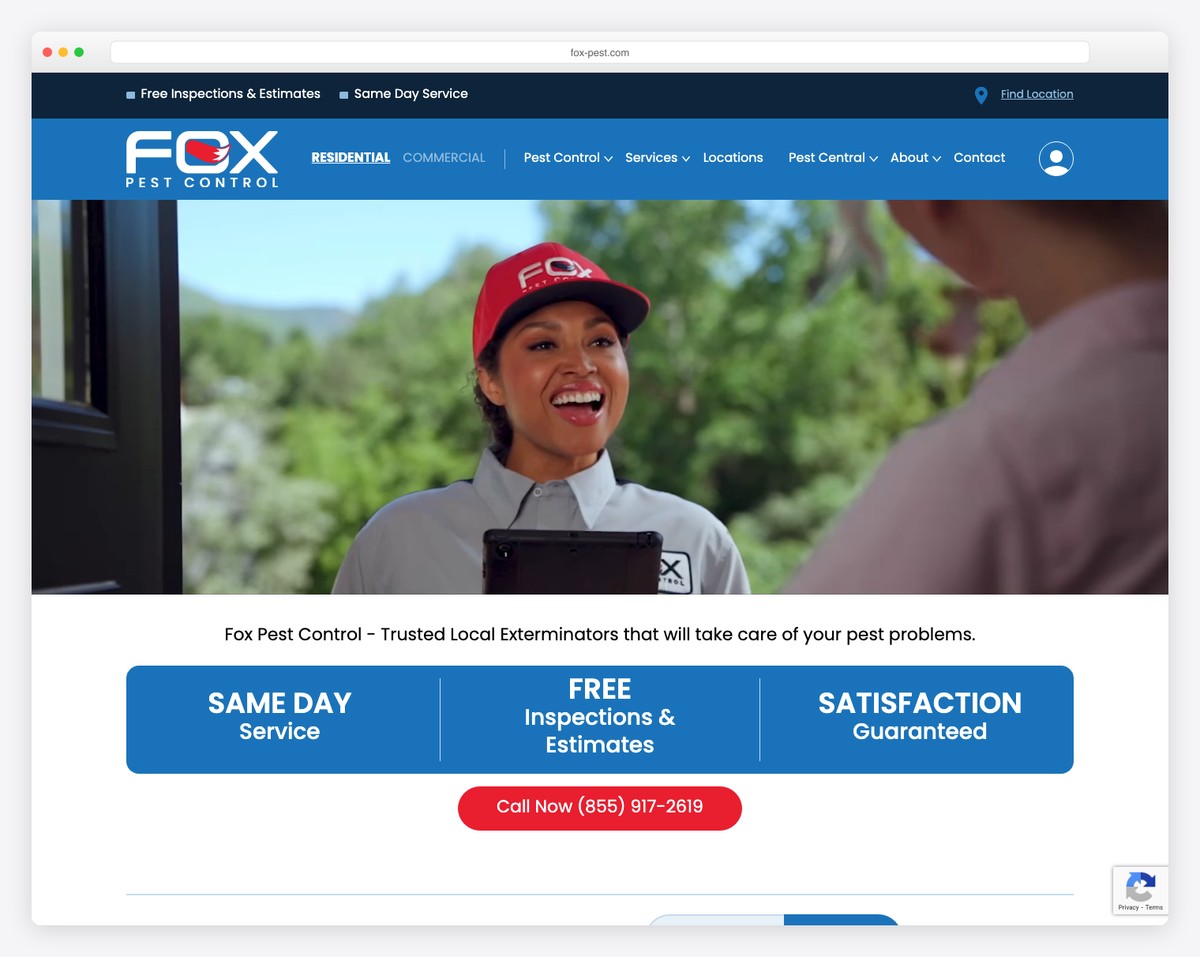 fox pest control website example