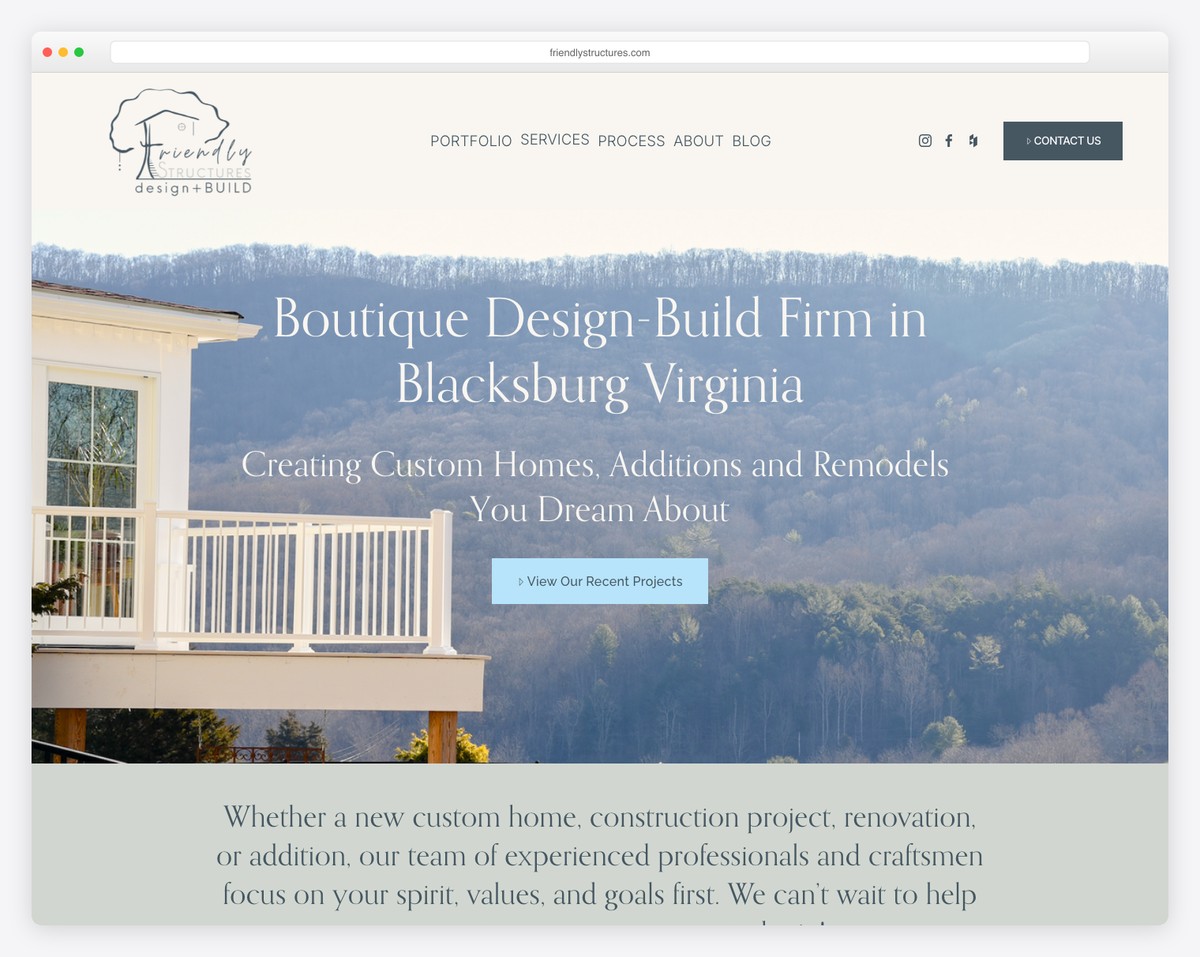 friendly structures website example