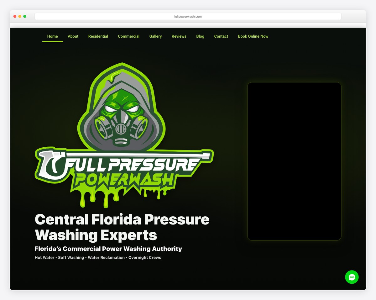 full pressure powerwash website example