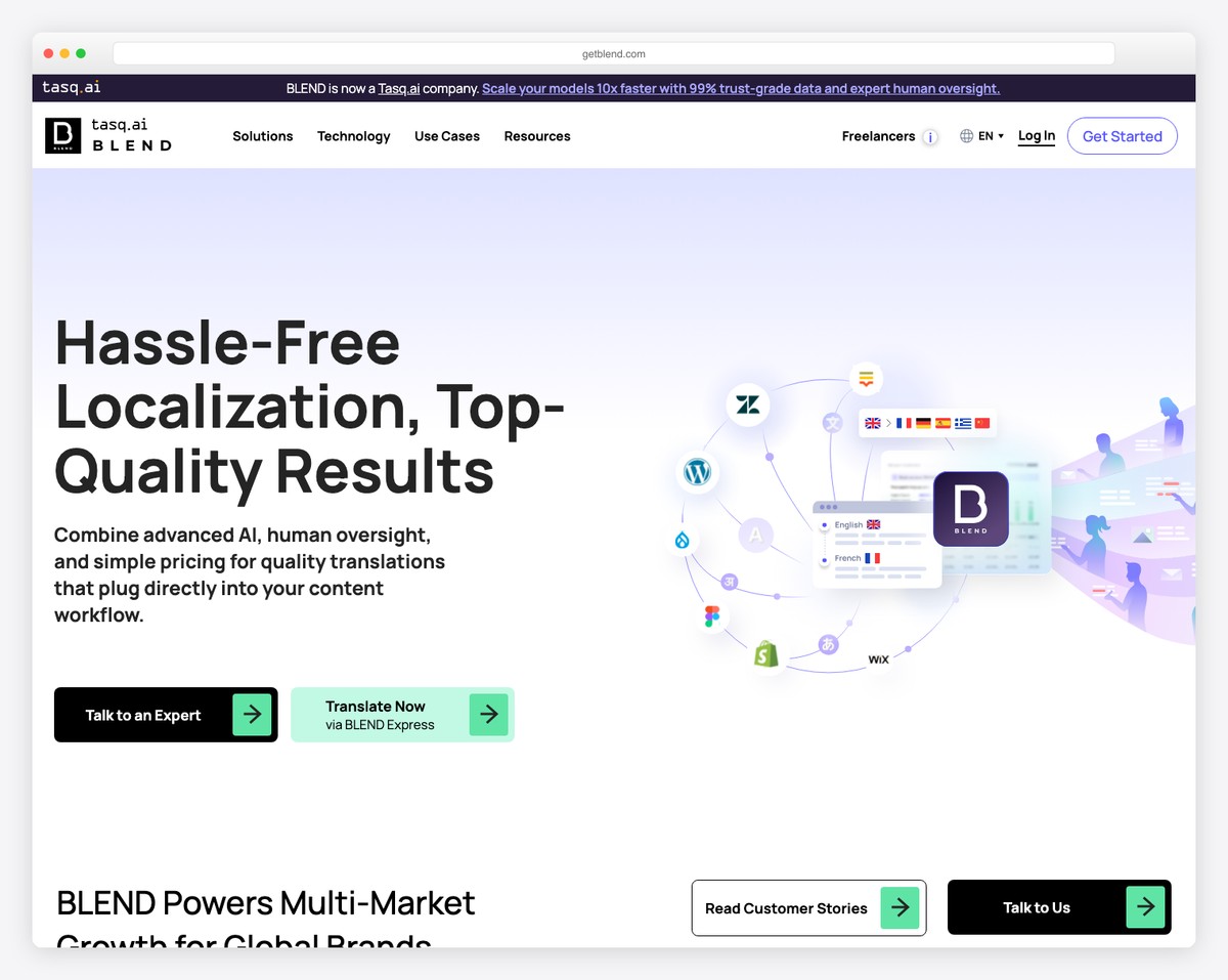 blend website example