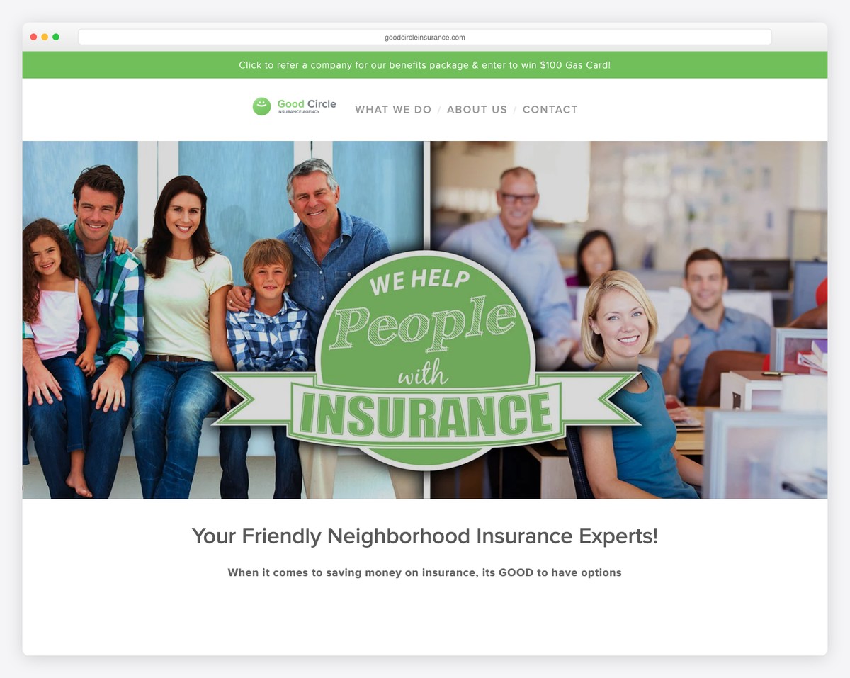 good circle insurance agency website example