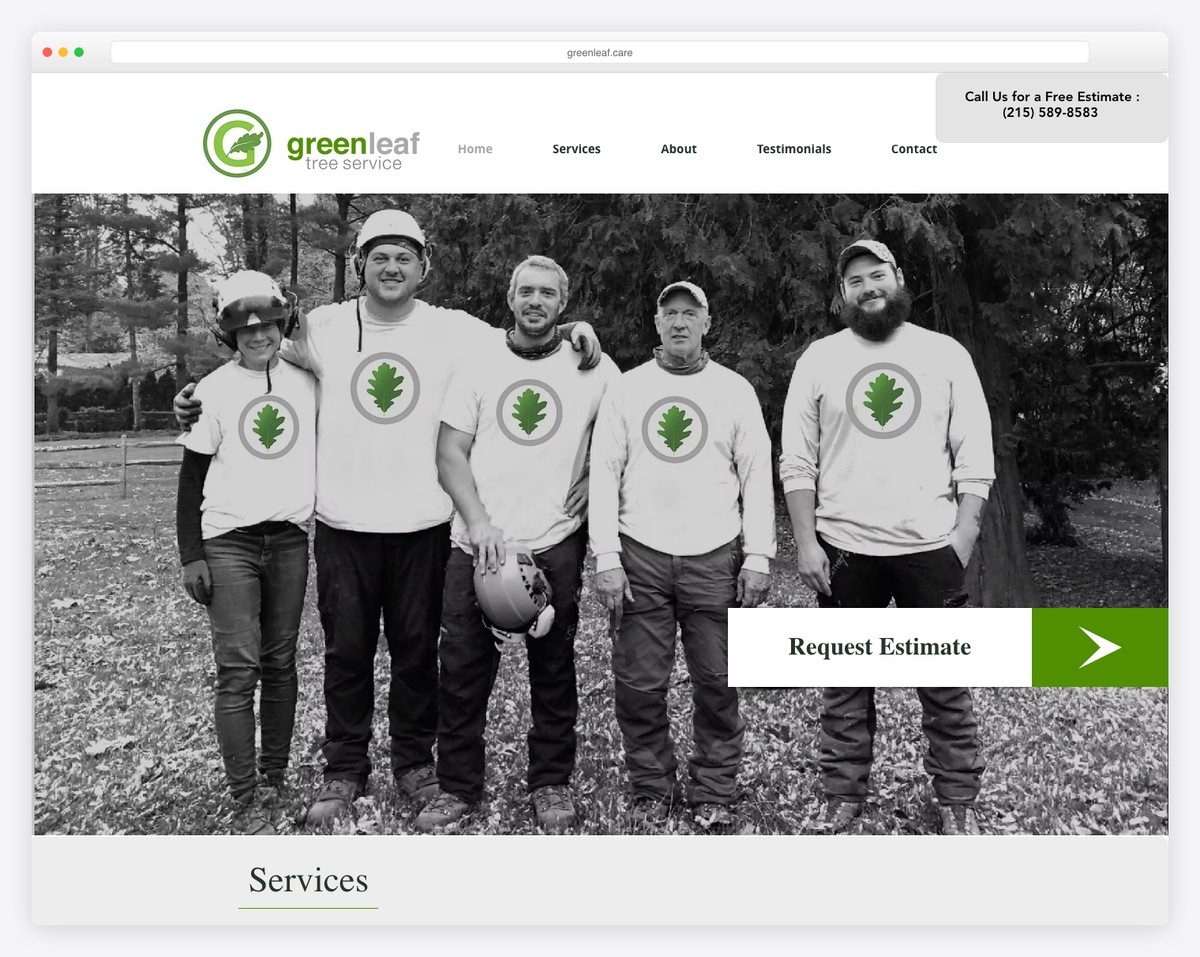 green leaf care website example
