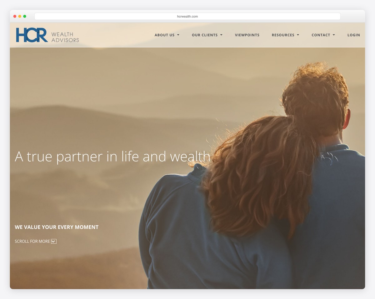 hcr wealth advisors website example