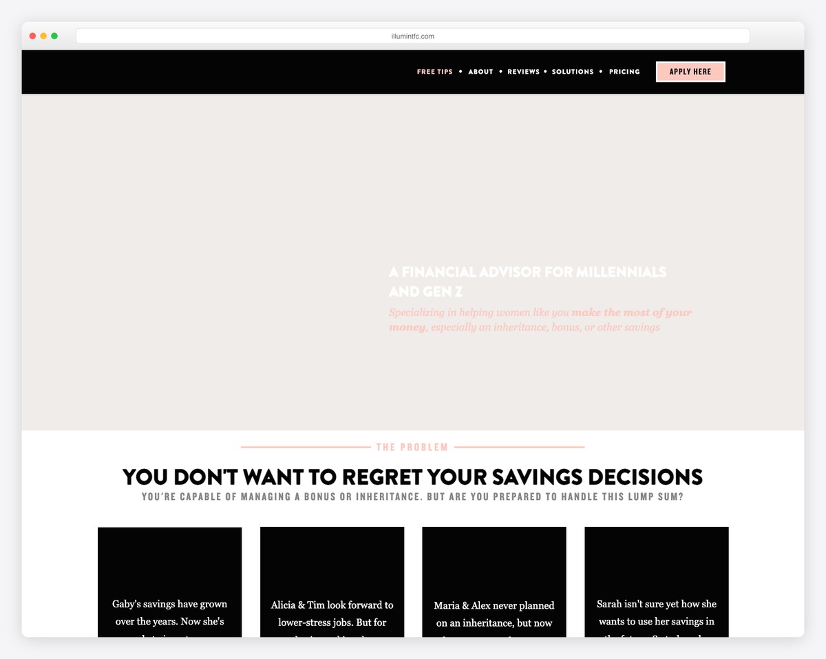 illumint financial counsel website example