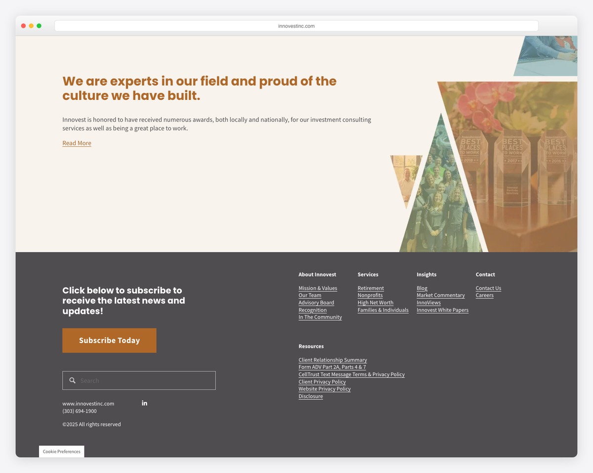 innovest portfolio solutions website example