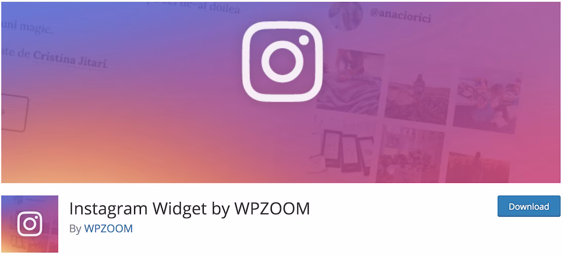 instagram widget by wpzoom free plugin