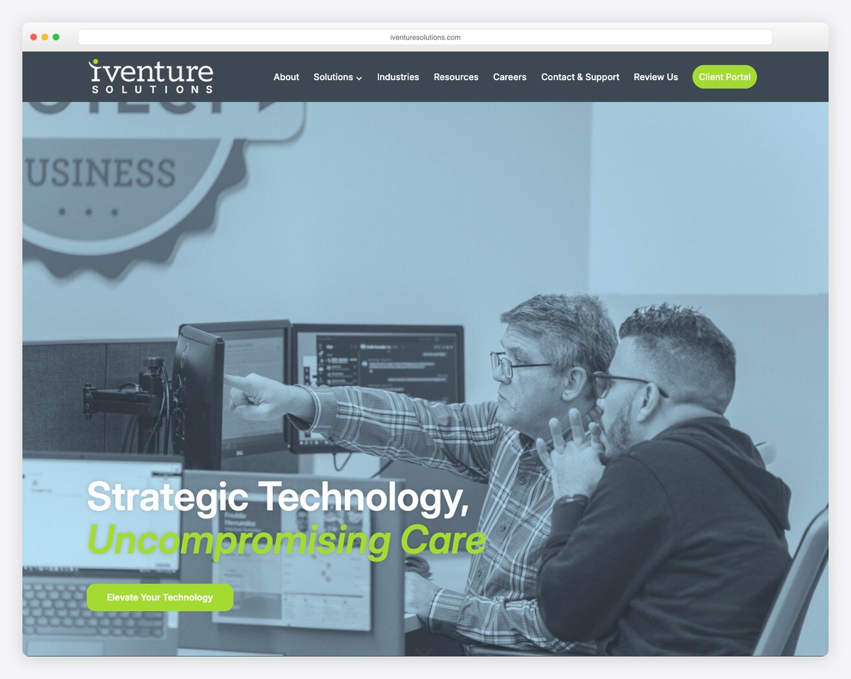 iventure solutions website example