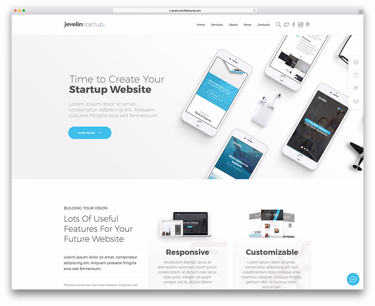 App Landing page WordPress theme