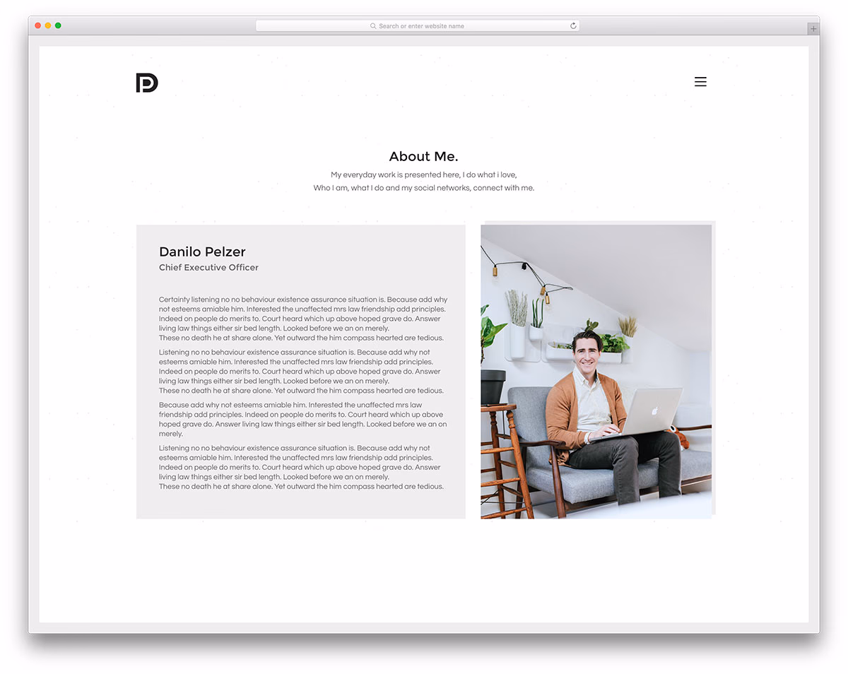 Kalium - freelancer vcard WordPress theme