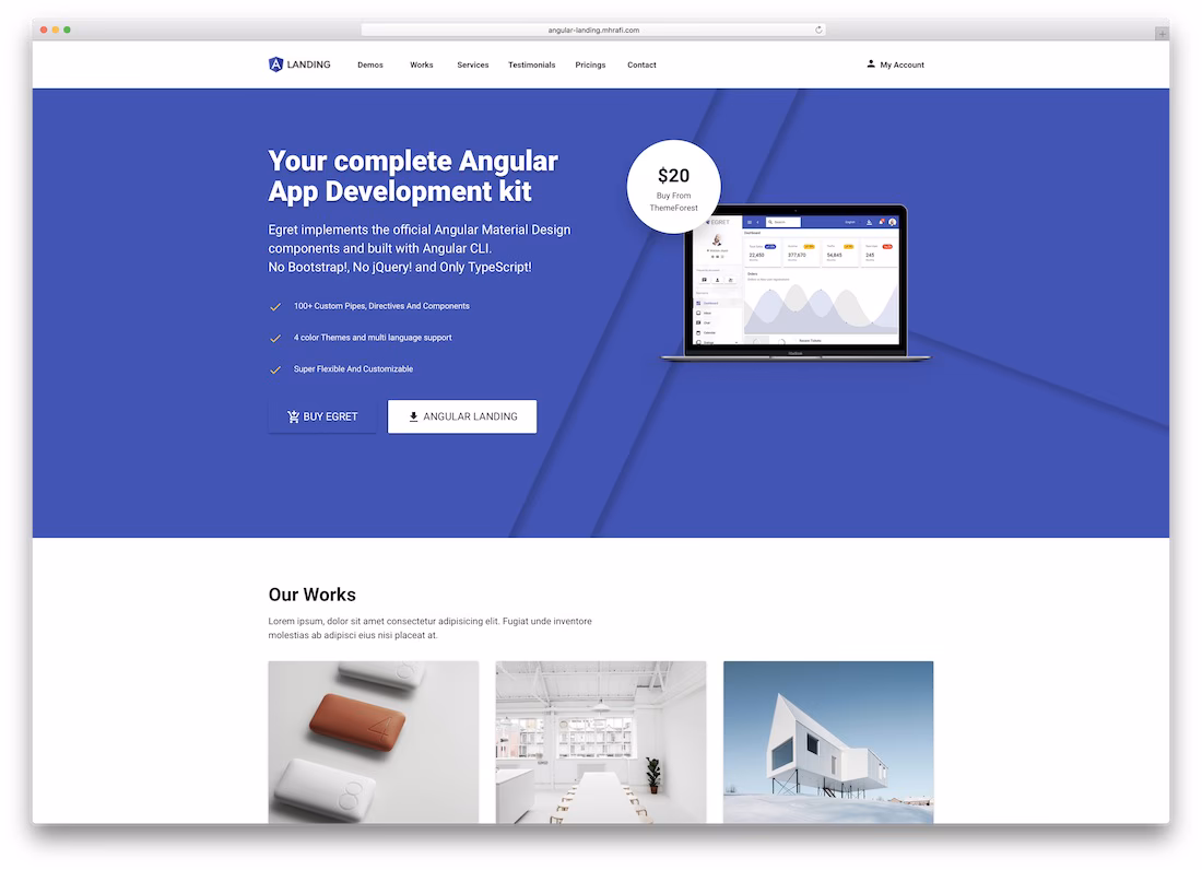 landing angularjs website template