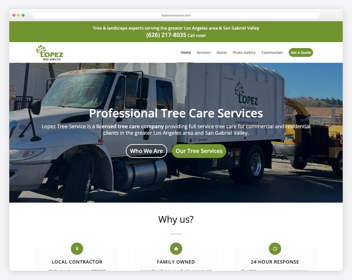 lopez tree experts website example