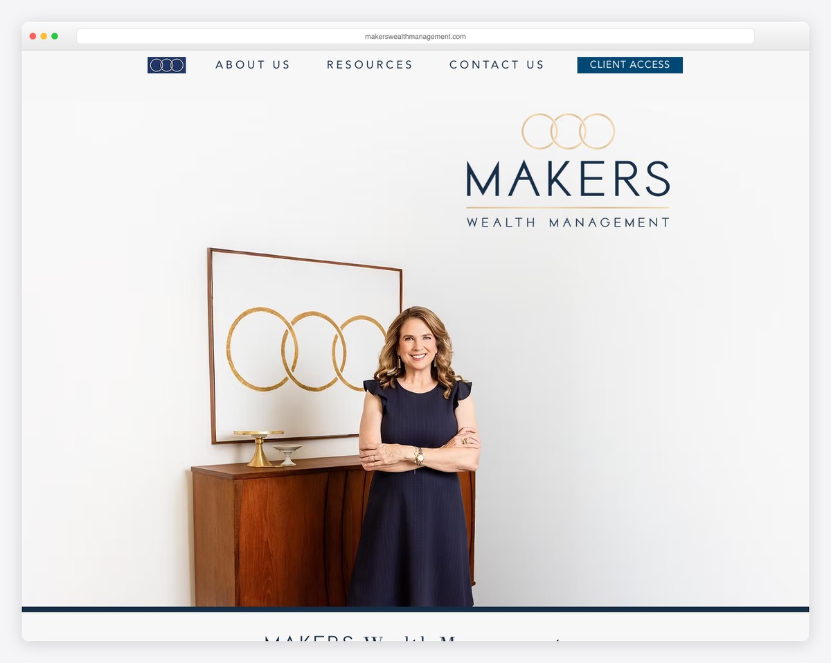 makers wealth management website example