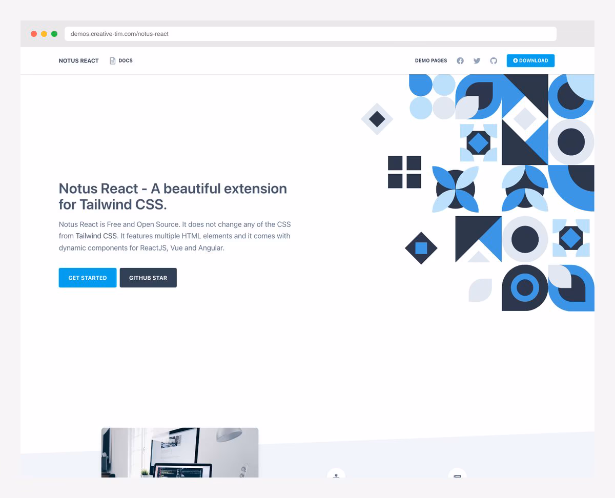 Notus Angular Tailwind CSS dashboard template