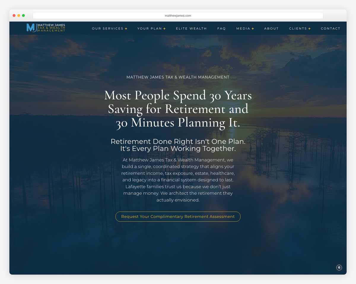 matthew james tax & wealth management website example